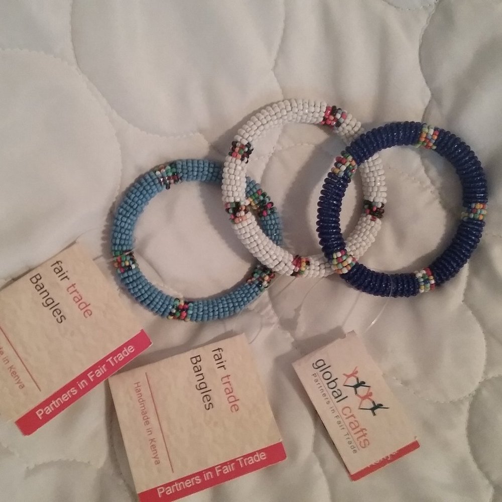 MAASAI BEAD BANGLES, SET OF 3